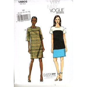 Vogue V8805 Misses 8 to 16 Pullover Dress Uncut Sewing Pattern